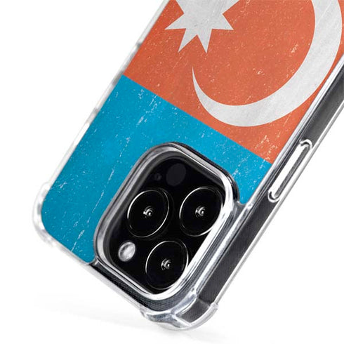 Azerbaijan Flag Distressed iPhone 15 Pro Max MagSafe Case